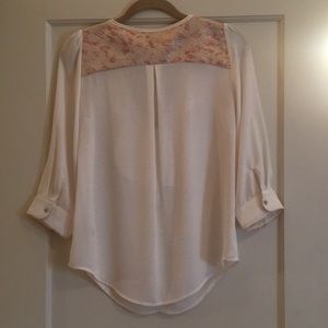 Ruffled V-neck blouse